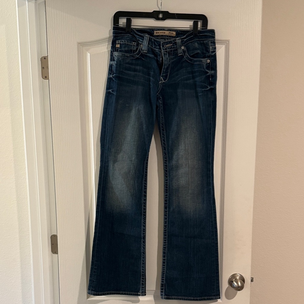 Big Star Women's Dark Blue Flare Wide-Leg Jeans